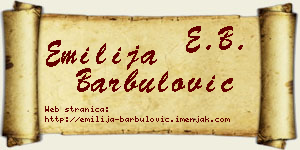 Emilija Barbulović vizit kartica